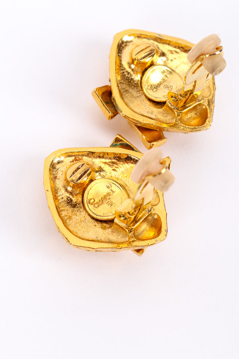 Chanel Vintage CC Logo Dotted Bow Earrings
