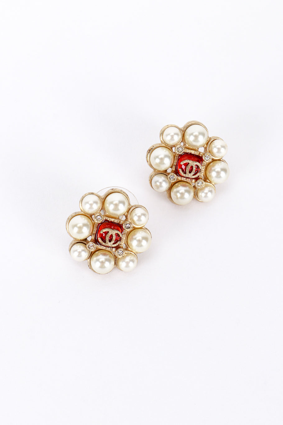 Chanel Gripoix Pearl Earrings front @RECESS LA