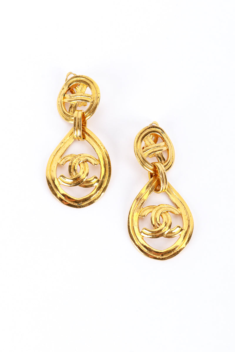 Chanel 1996P CC Teardrop Earrings flat lay @RECESS LA