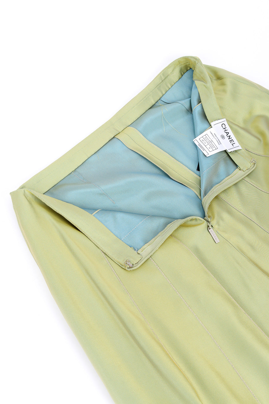 Iridescent maxi skirt by Chanel unzipped lining @recessla