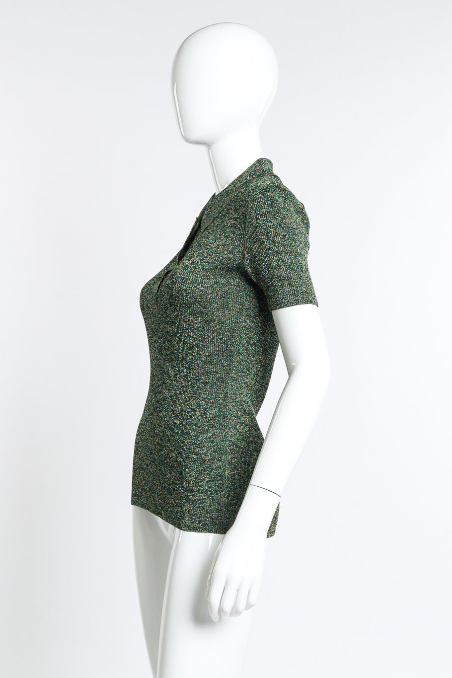 Chanel Lurex Knit Polo Top side on mannequin @recess la