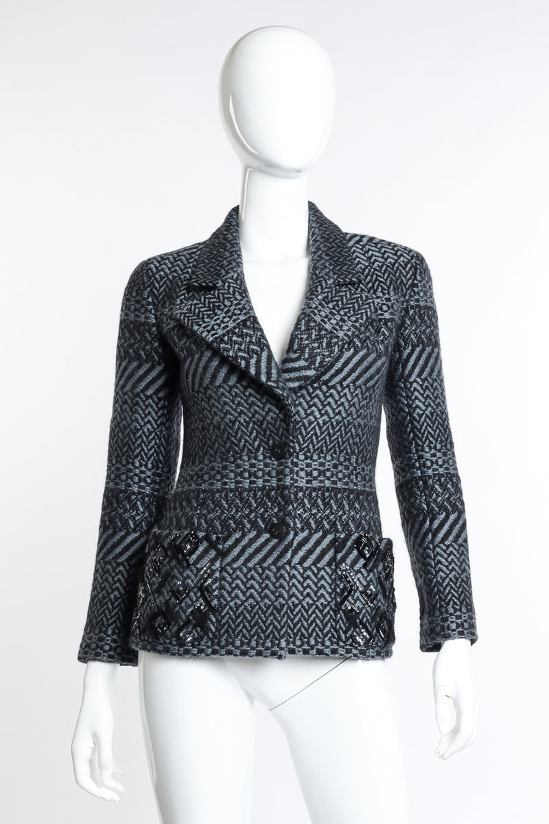 Chanel 2000 F/W Knit Wool Jacket front on mannequin @recess la