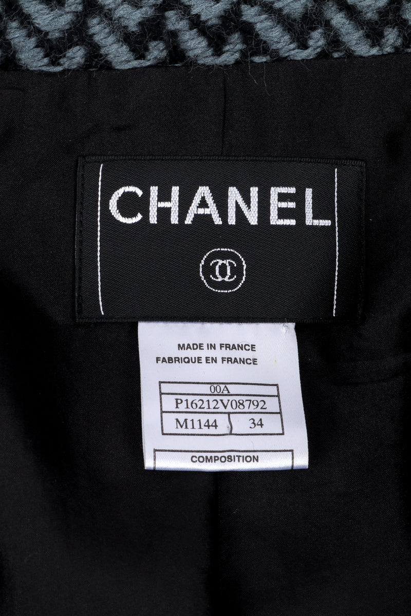 Chanel 2000 F/W Knit Wool Jacket signature label @recess la