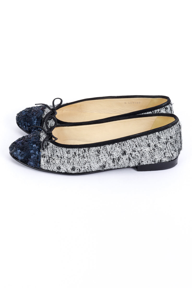 Chanel Cap Toe Sequin & Tweed Ballet Flats side @recess la