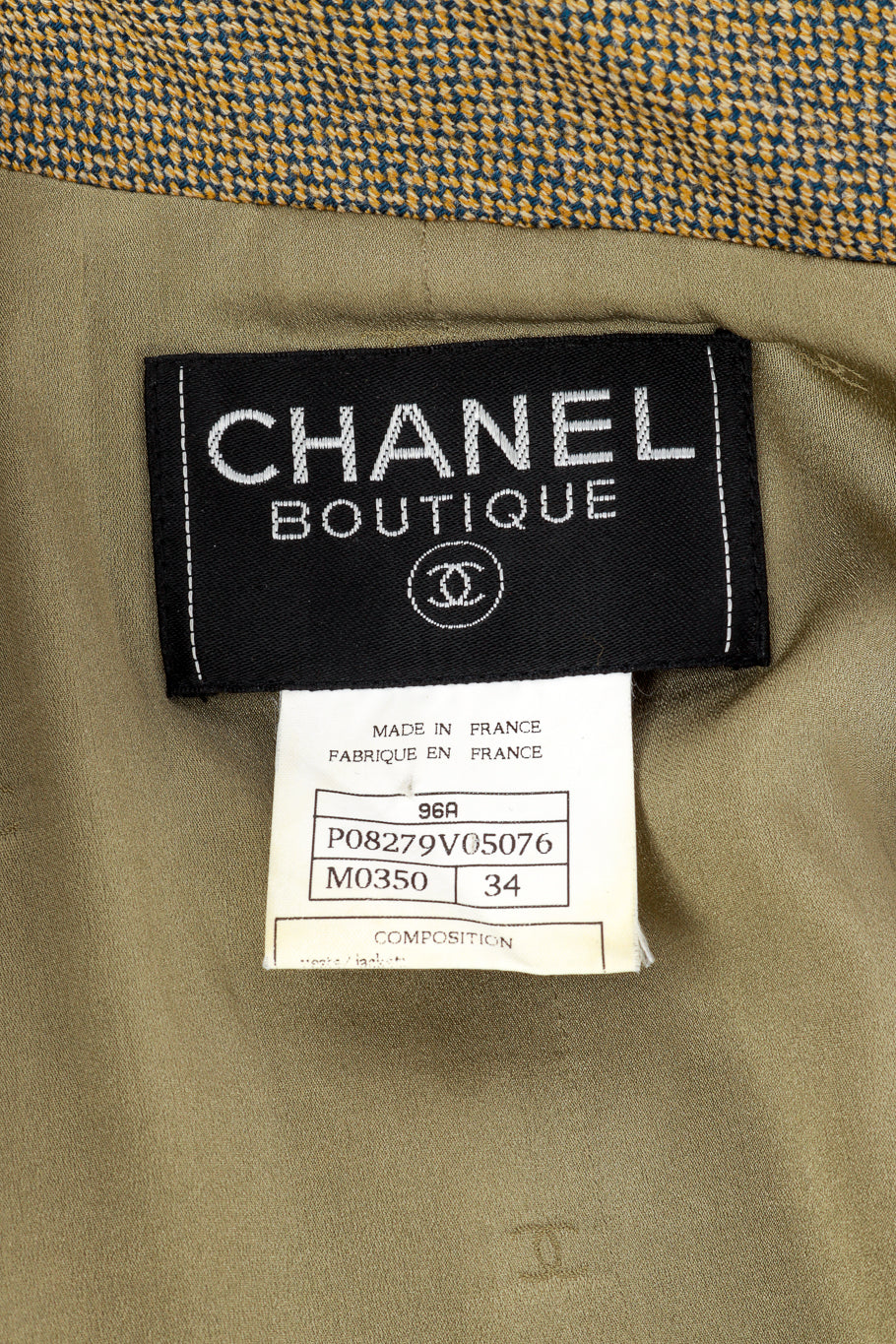 Chanel 1996 Military Blazer label @RECESS LA