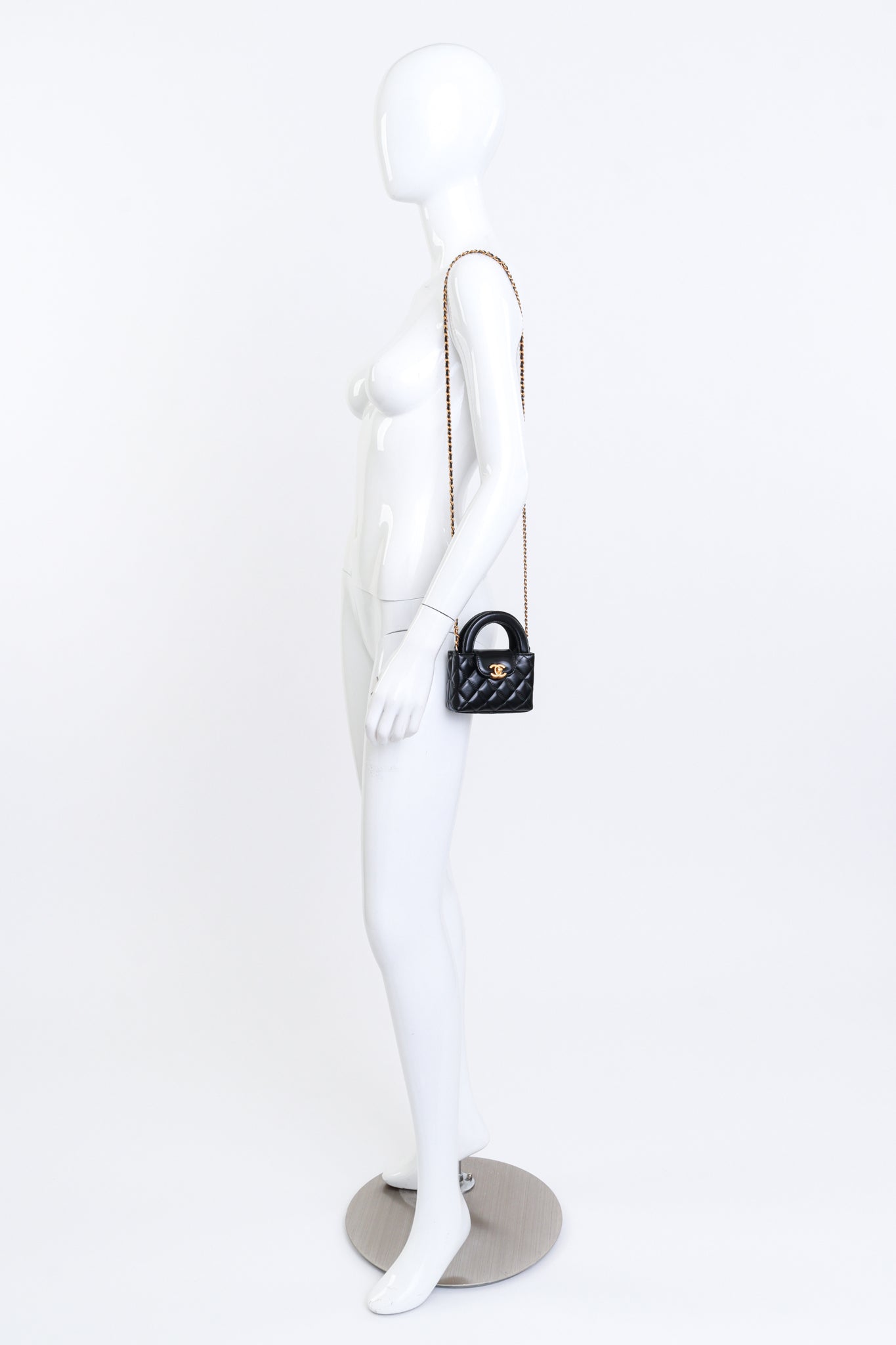 Chanel Mini Nano Kelly Leather Bag on mannequin @recess la