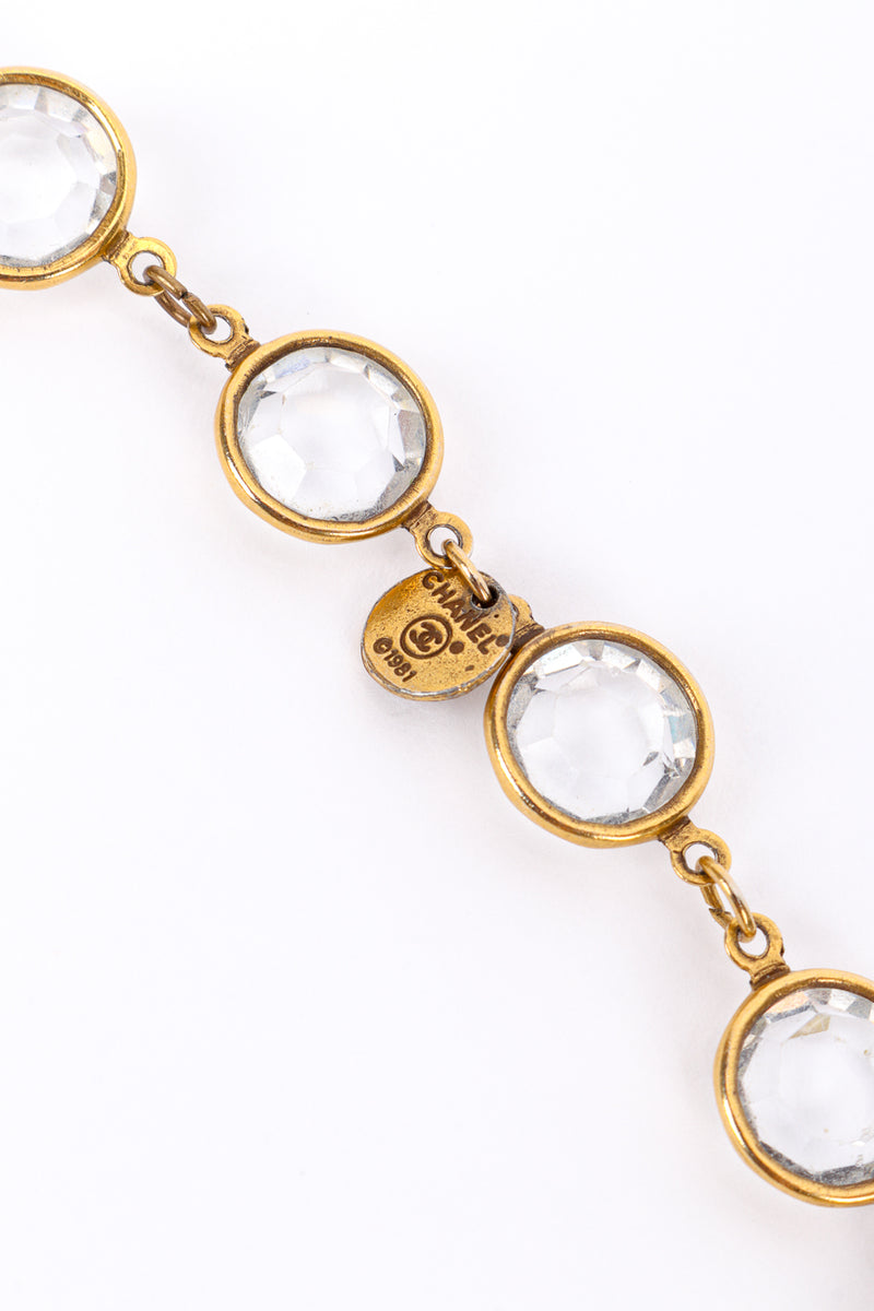 Vintage Chanel Crystal Sautoir Necklace II signature charm closeup @recessla