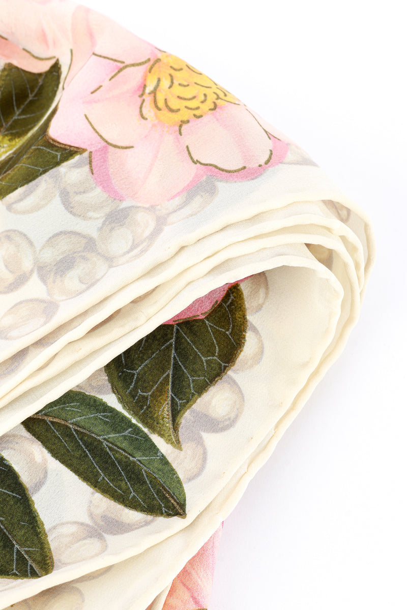 Vintage Chanel Silk Floral Scarf hem closeup @recess la