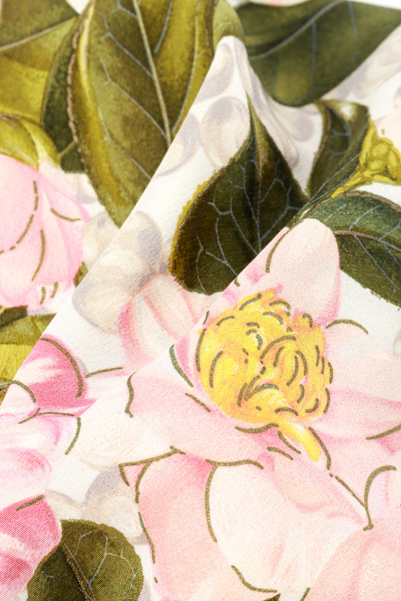Vintage Chanel Silk Floral Scarf fabric closeup @recess la