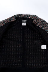 Vintage Chanel Bouclé Plaid Wool Coat view of lining @recess la