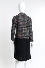 Vintage Chanel Bouclé Plaid Wool Coat back on mannequin @recess la