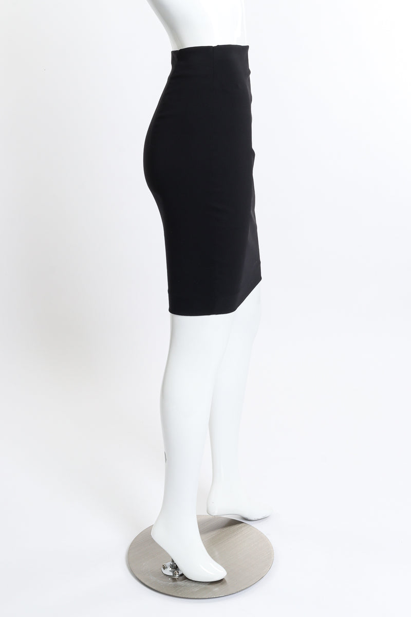 Vintage Chantal Thomass Lace Trim Corset & Skirt Set skirt side on mannequin @recess la