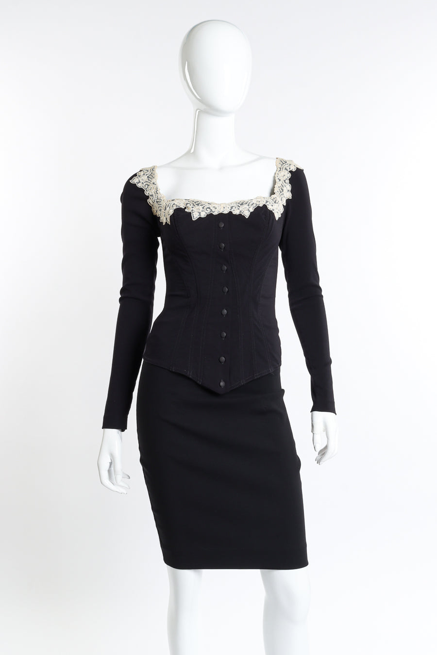 Vintage Chantal Thomass Lace Trim Corset & Skirt Set – Recess