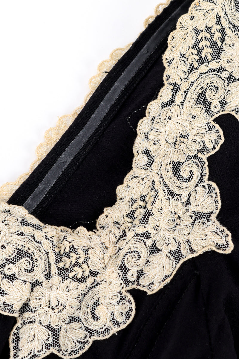 Vintage Chantal Thomass Lace Trim Corset & Skirt Set lace trim closeup @recess la