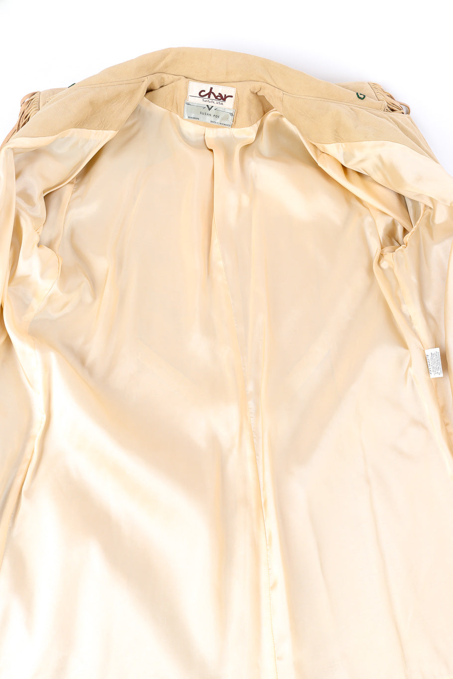 Vintage Char suede fringe jacket inner lining @Recessla