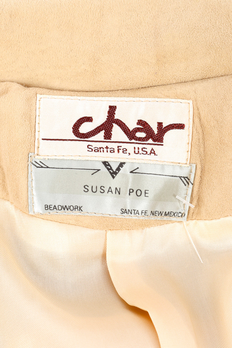 Vintage Char suede fringe jacket label closeup @Recessla
