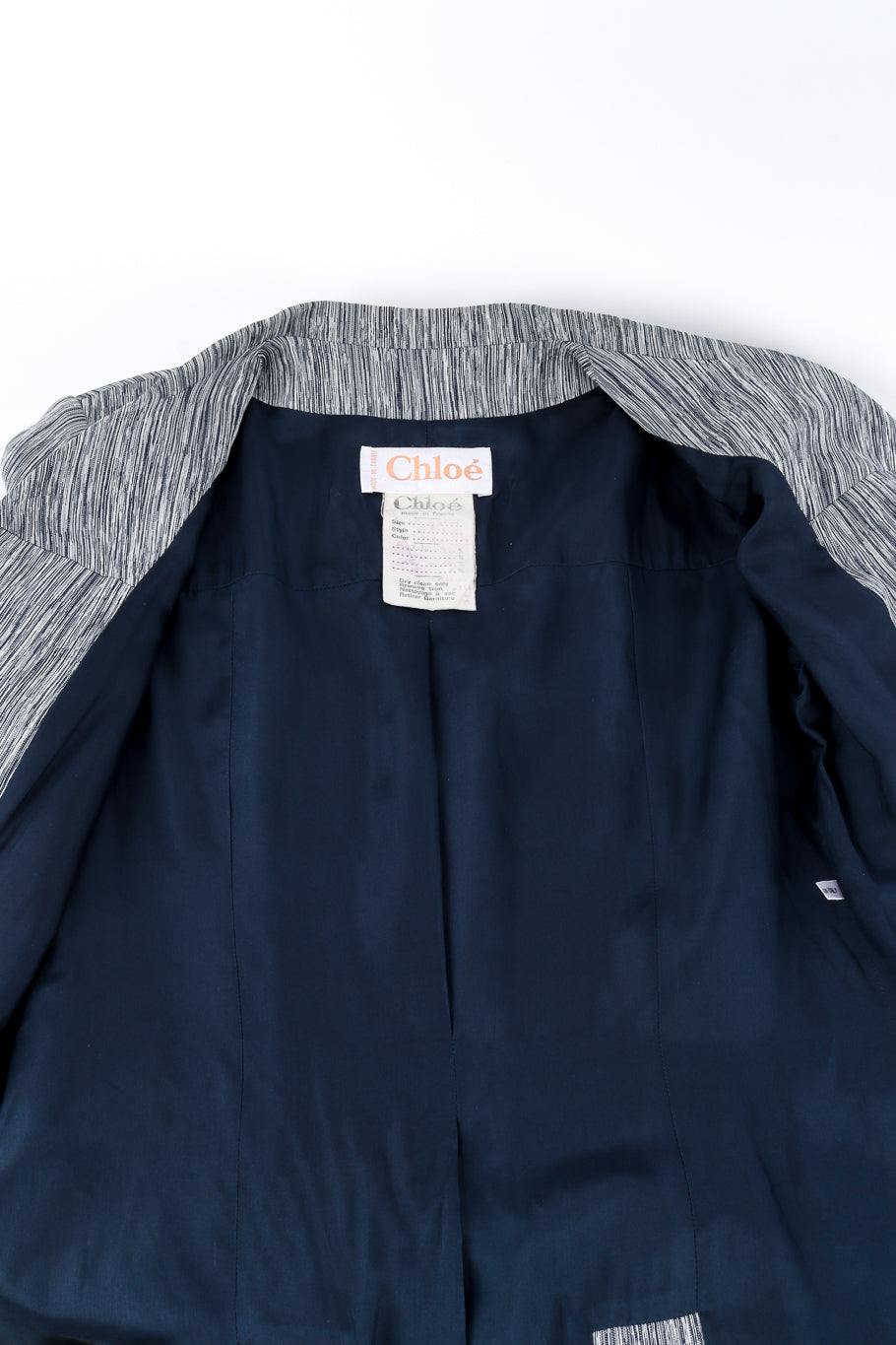 Chloé Woodgrain Stripe Jacket & Pant Set view of jacket lining @recess la
