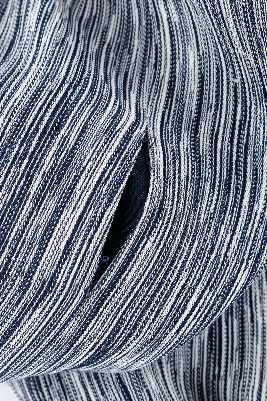 Chloé Woodgrain Stripe Jacket & Pant Set split seam on sleeve closeup @recess la