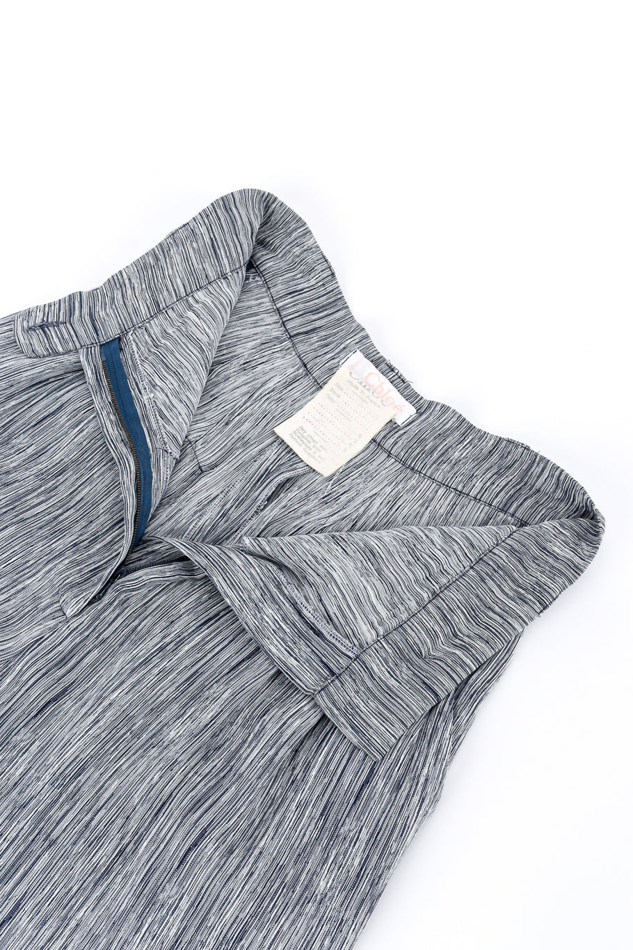 Chloé Woodgrain Stripe Jacket & Pant Set front waist unzipped flat @recess la