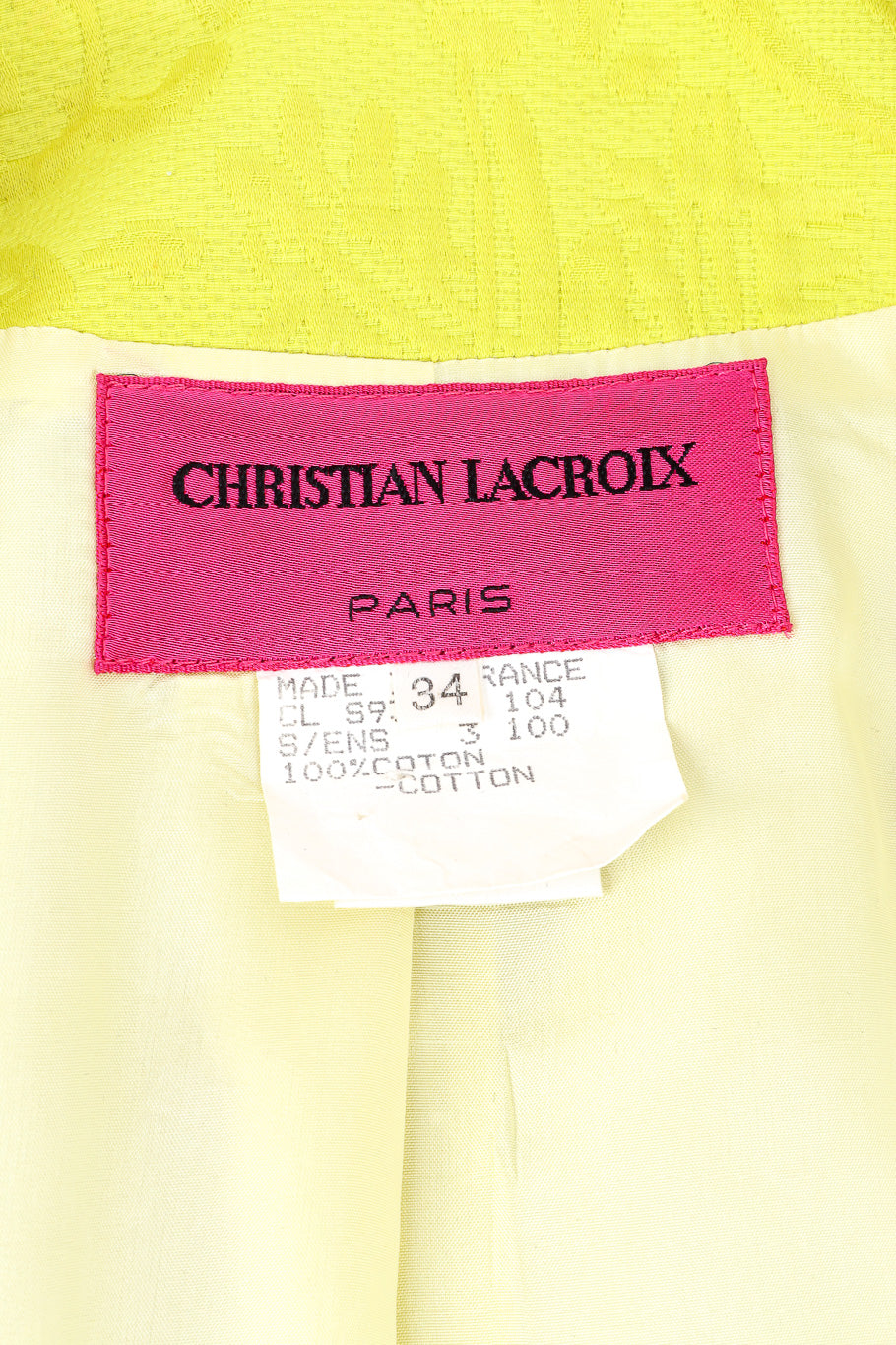 Vintage Christian Lacroix Appliqué Peplum Jacket & Skirt Set blazer label closeup @Recessla