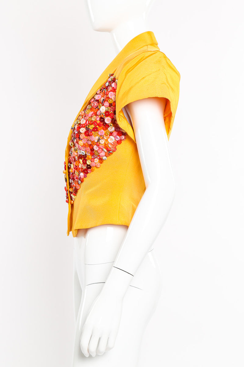 Embellished jacket top by Claude Pétin on mannequin side @recessla