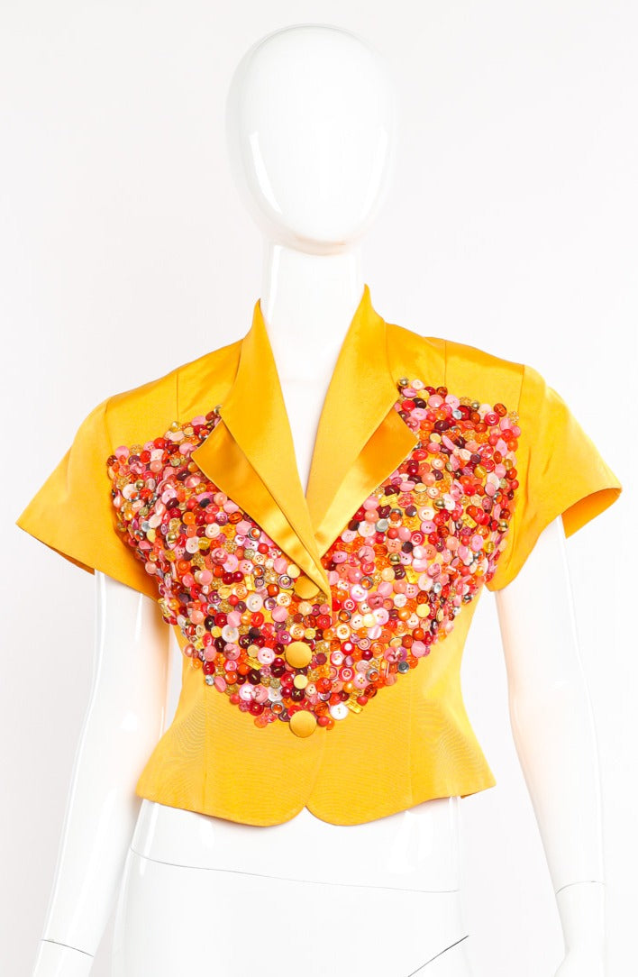 Embellished jacket top by Claude Pétin on mannequin @recessla