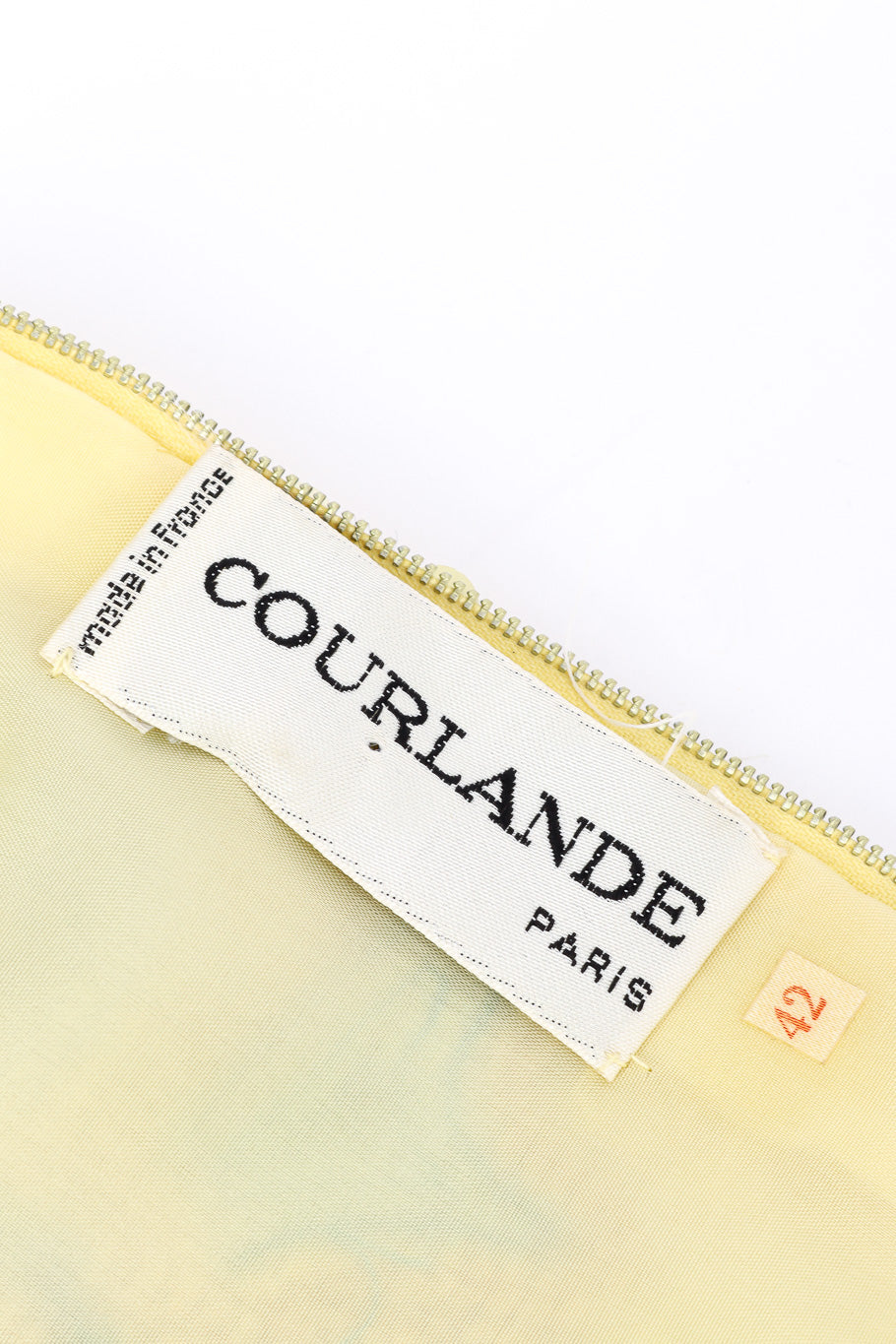 Vintage Courlande Silk Organza Flower Sequin Dress signature closeup @Recessla