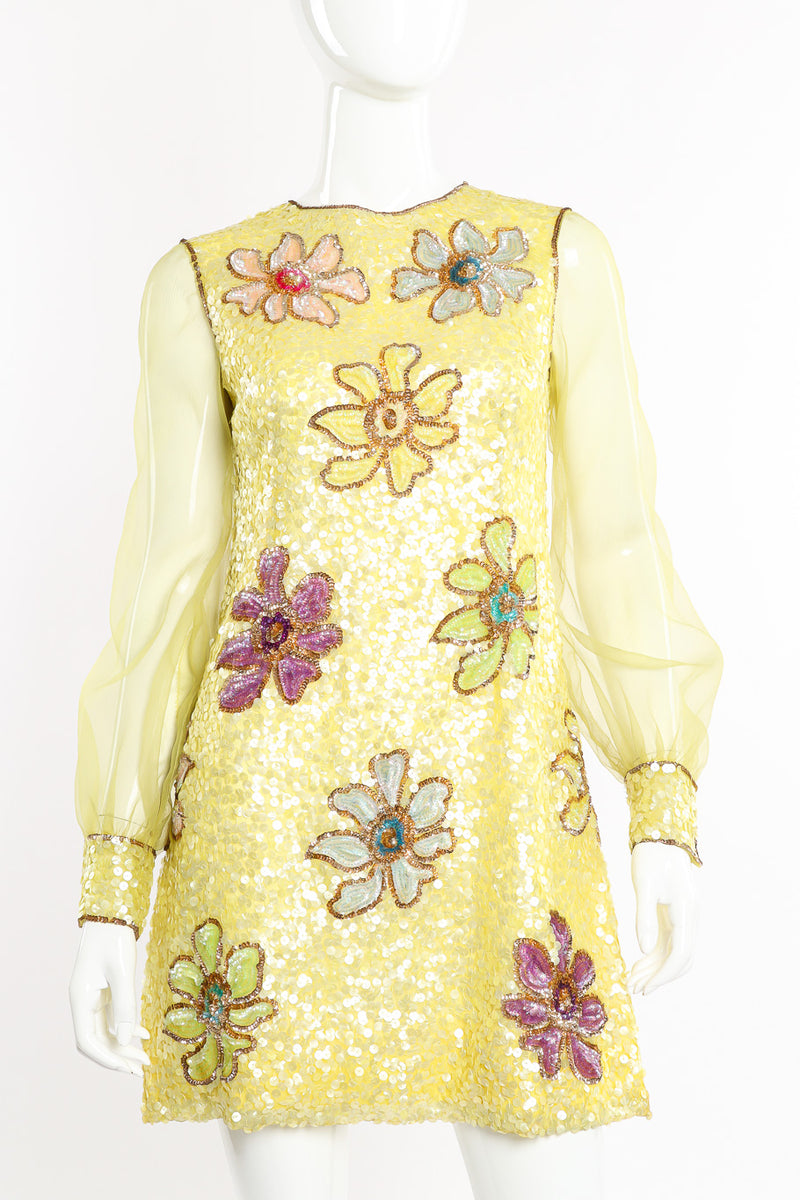 Vintage Courlande Mod Flower Sequin Dress Recess Vintage Courlande Mod Flower Sequin Dress Recess
