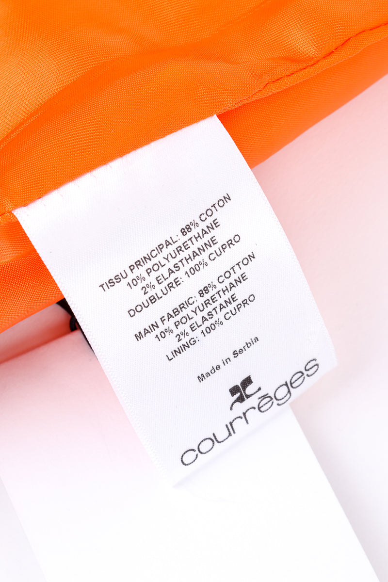 Courréges Vinyl Mini Skirt content label @recessla