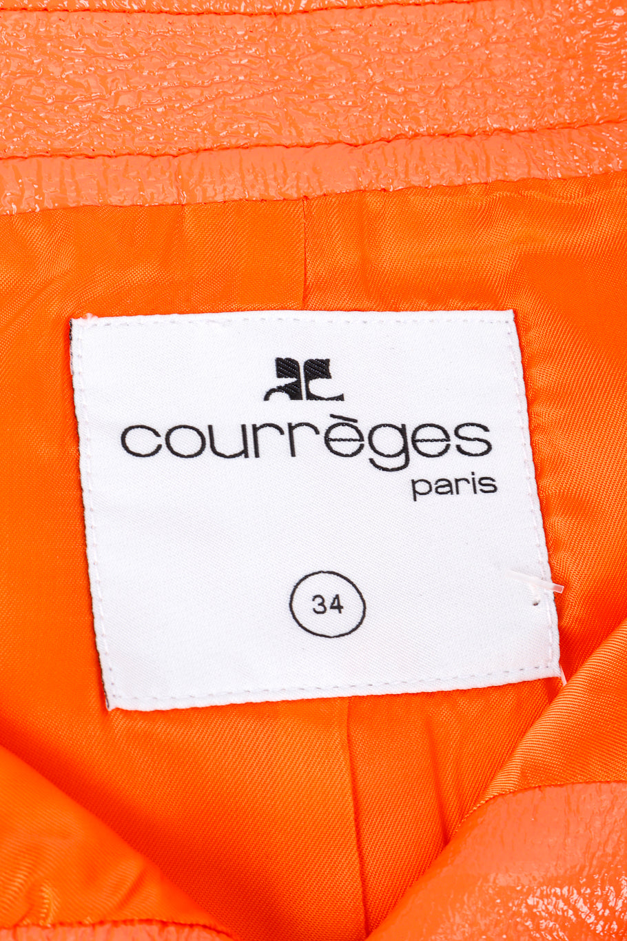 Courréges Vinyl Mini Skirt signature label closeup @recessla