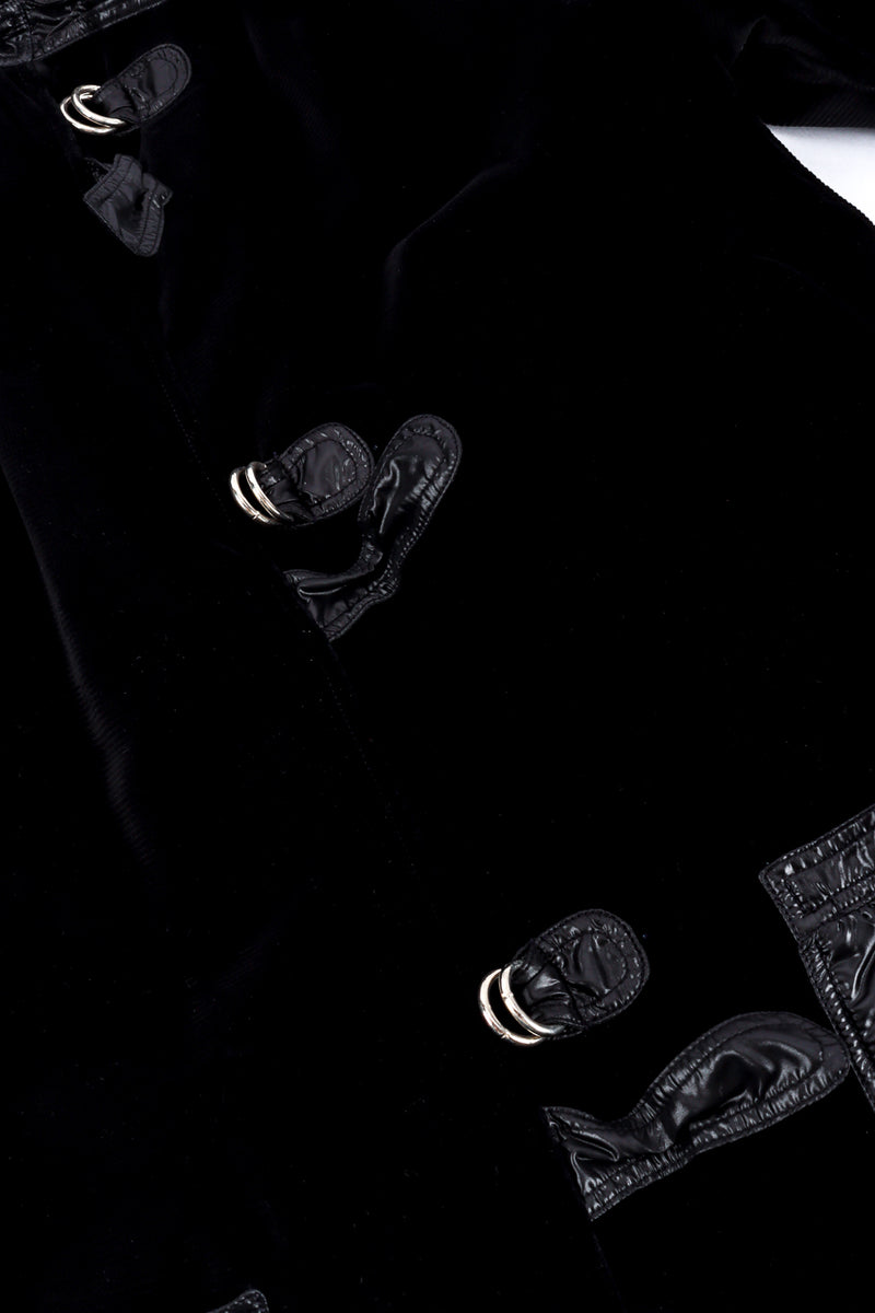 Courrèges Jet Black Hooded Duffle Coat detail @RECESS LA