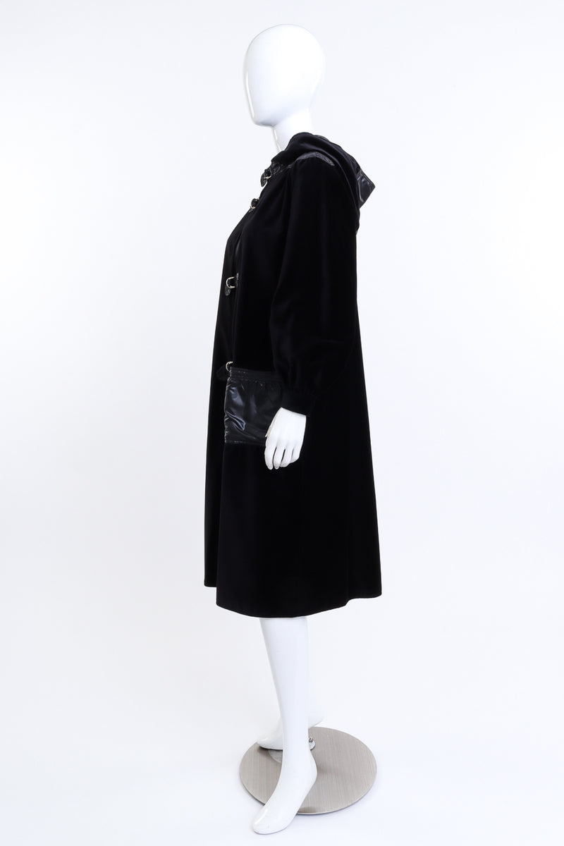 Courrèges Jet Black Hooded Duffle Coat on mannequin @RECESS LA