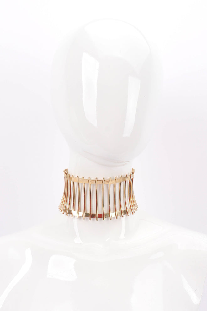 Vintage Wide Cage Choker front on mannequin @recessla