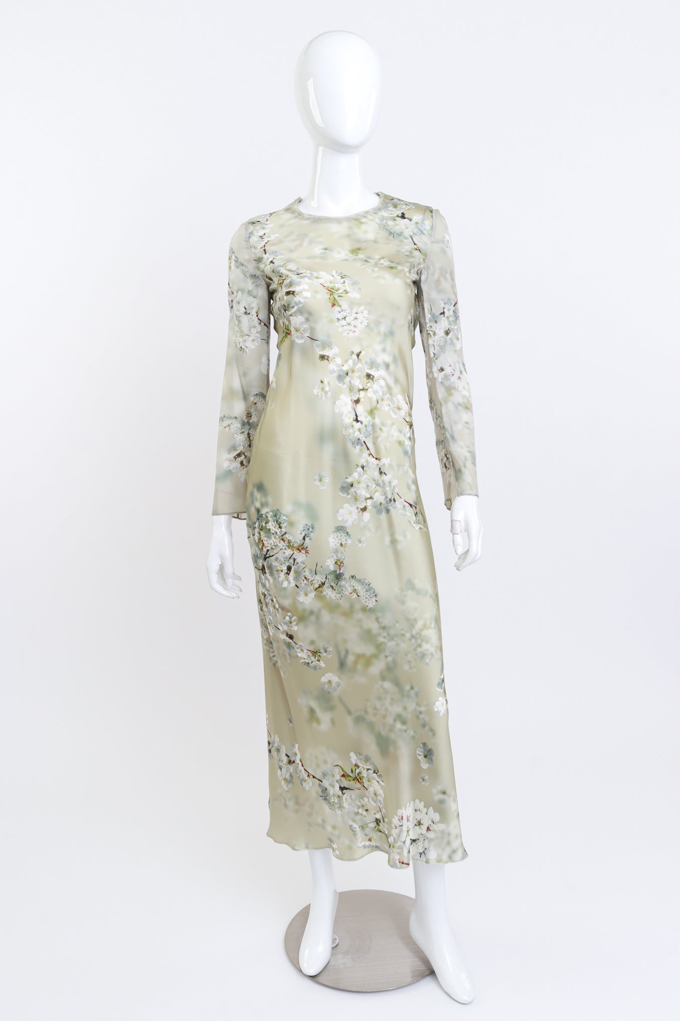 Calvin Klein Flower Blossom Print Maxi Dress front on mannequin @recess la