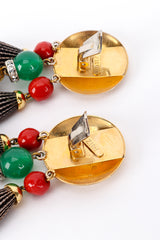 Vintage Carlo Zini Disc Bead Drop Earrings signature cartouche @recess la