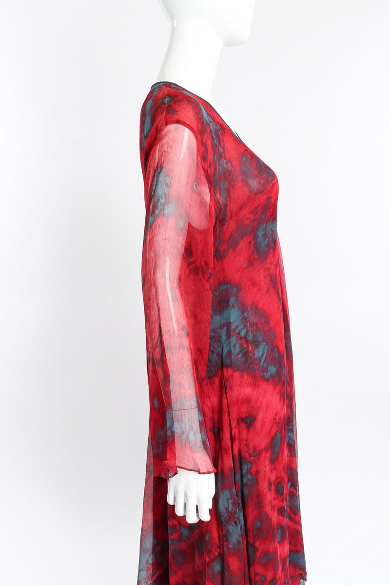 Vintage Carole Dolighan Silk Tie Dye Tunic Dress right side view on mannequin @Recessla 