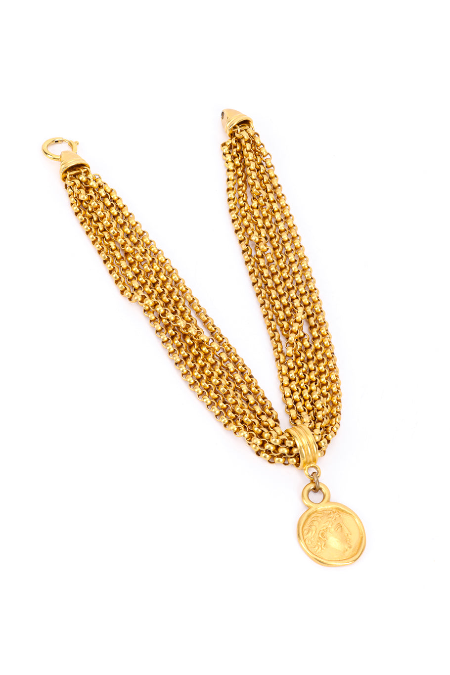Vintage Carolee 6-Strand Coin Necklace front unclasped @recessla
