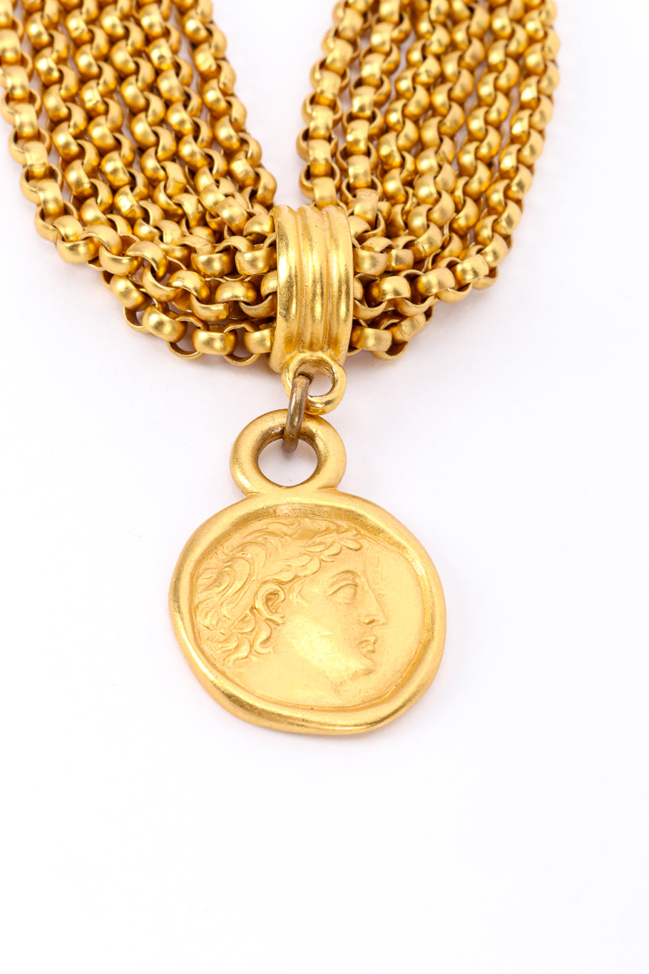 Vintage Carolee 6-Strand Coin Necklace coin closeup @recessla