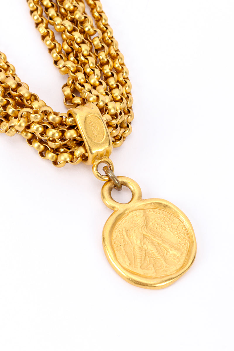 Vintage Carolee 6-Strand Coin Necklace coin closeup @recessla