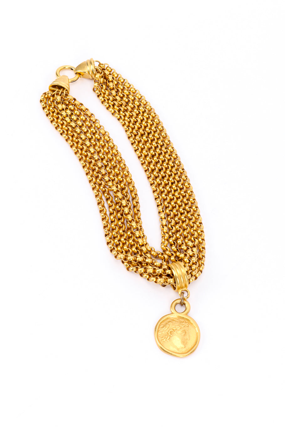 Vintage Carolee 6-Strand Coin Necklace front @recessla
