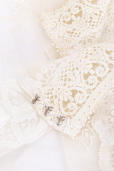 Vintage Caroline Ingham-Rhodes Beaded Floral Lace Blouse hook closeup @recess la