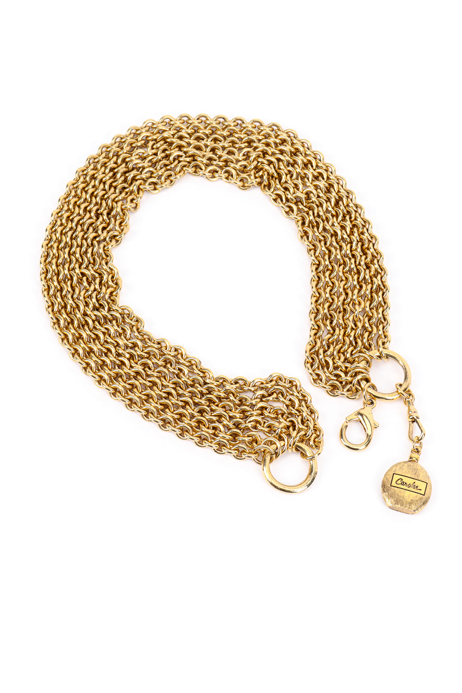 Vintage Carolee 6-Strand Rolo Link Necklace front @recess la