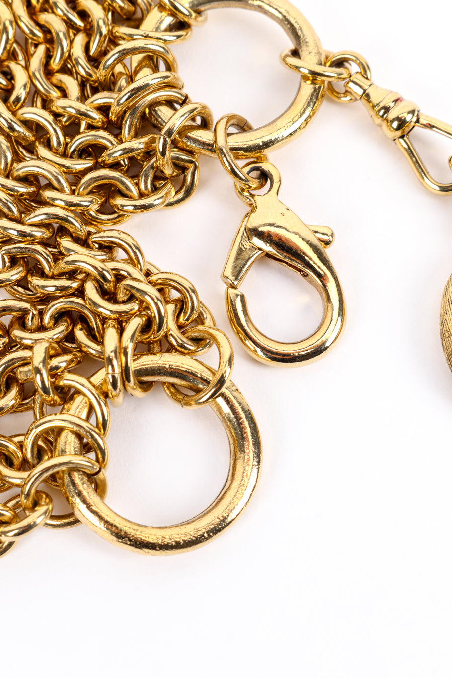 Vintage Carolee 6-Strand Rolo Link Necklace closure unclasped closeup @recess la