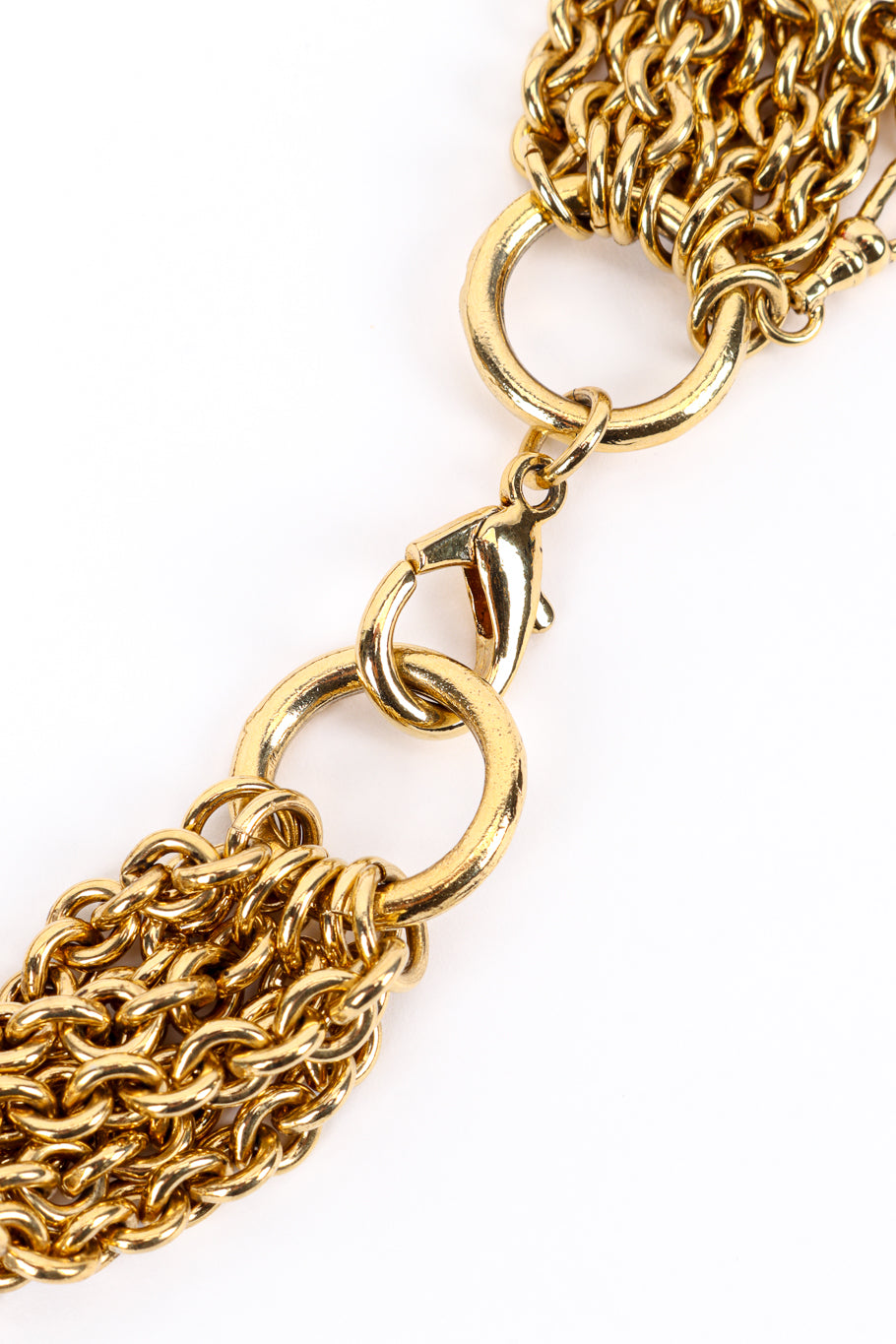 Vintage Carolee 6-Strand Rolo Link Necklace closure closeup @recess la