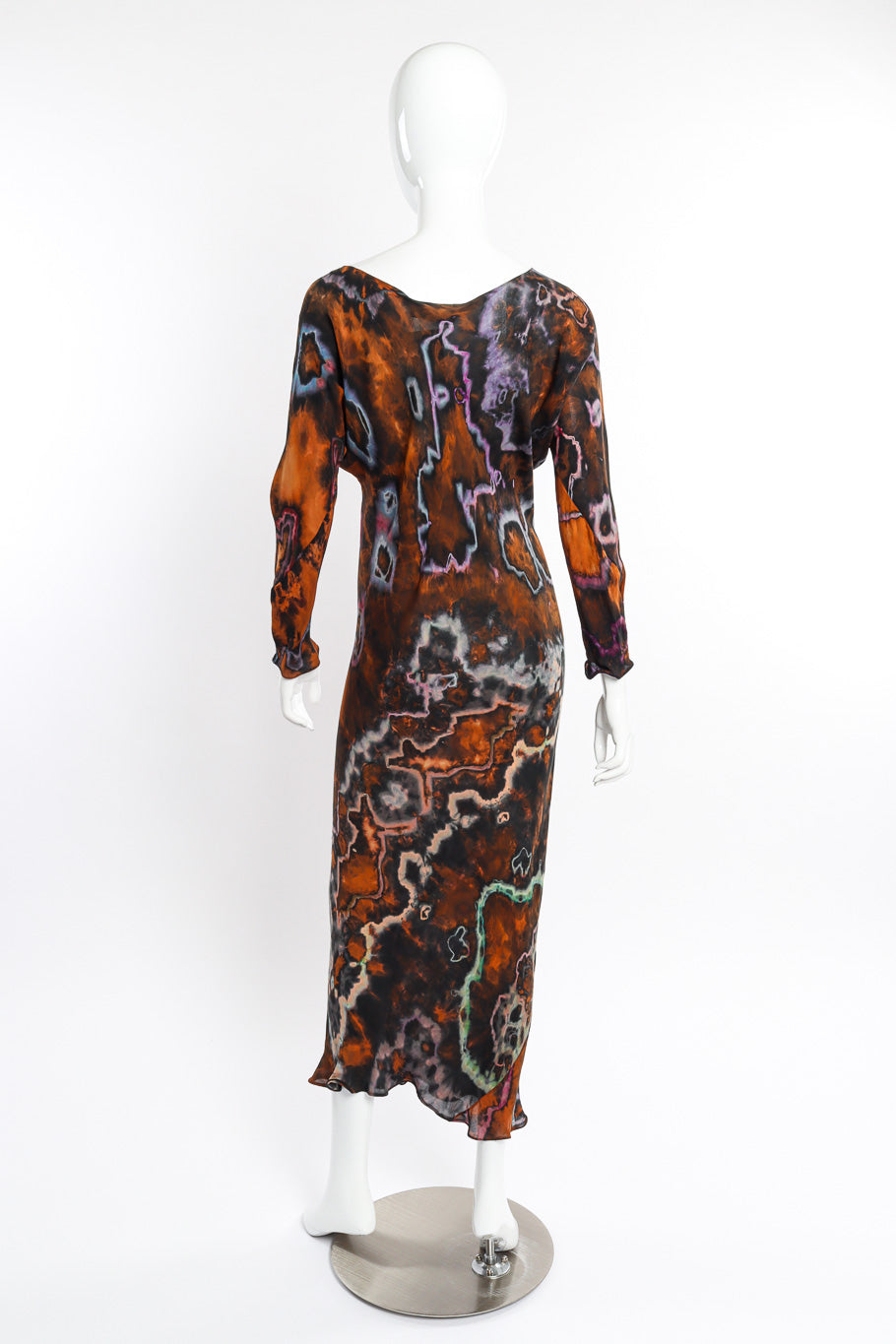 Silk Tie-Dye Bias Dress by Carter Smith on mannequin back @recessla
