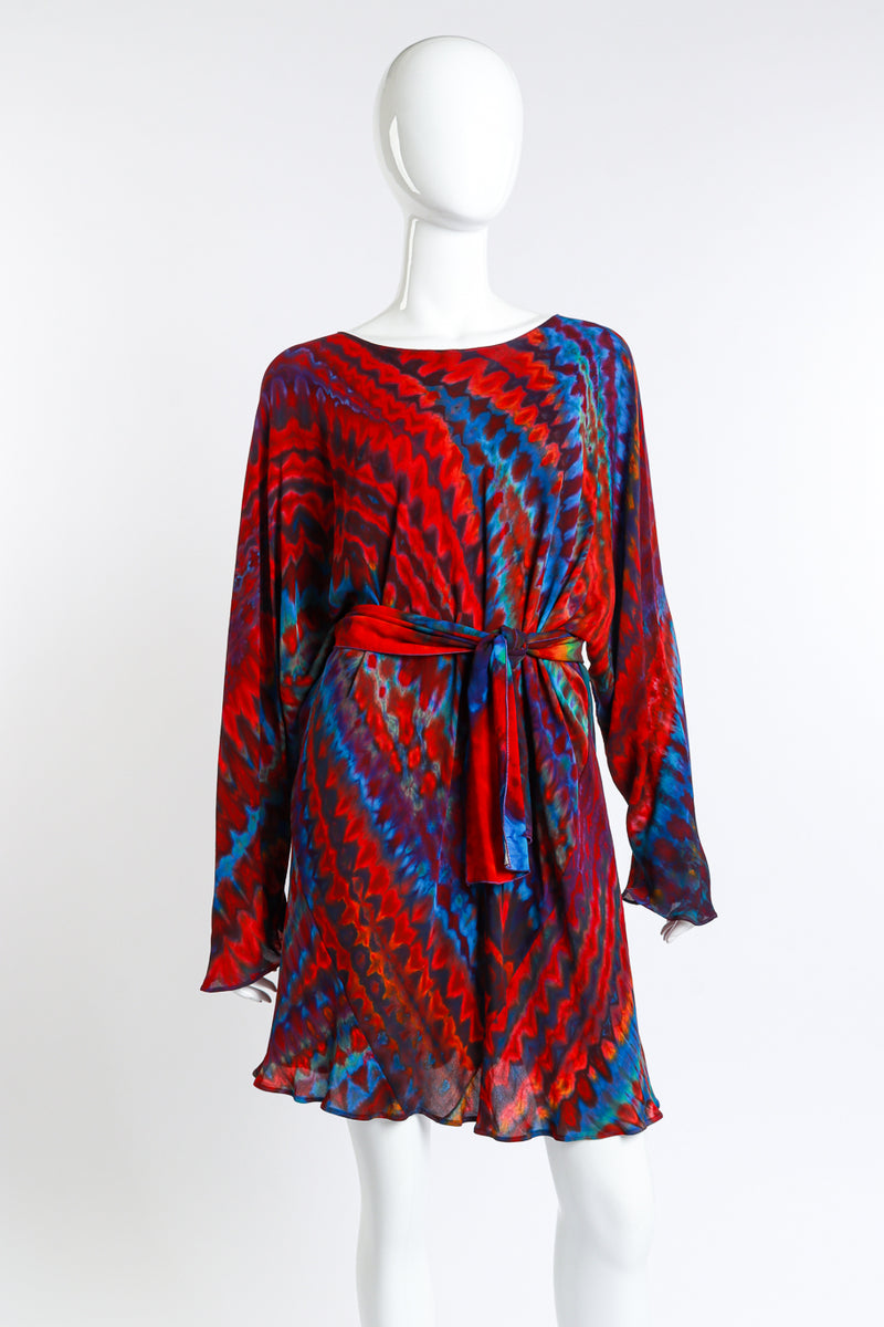 Rainbow Shibori Dolman Tunic Dress