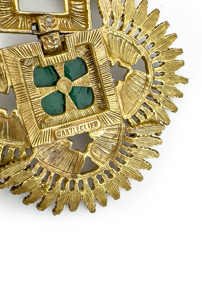 Vintage Castlecliff Totem Stone Pendant Necklace cartouche @recess la