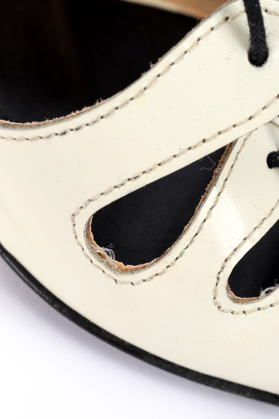 Vintage Chanel Lace Up Heels cutout closeup @recessla