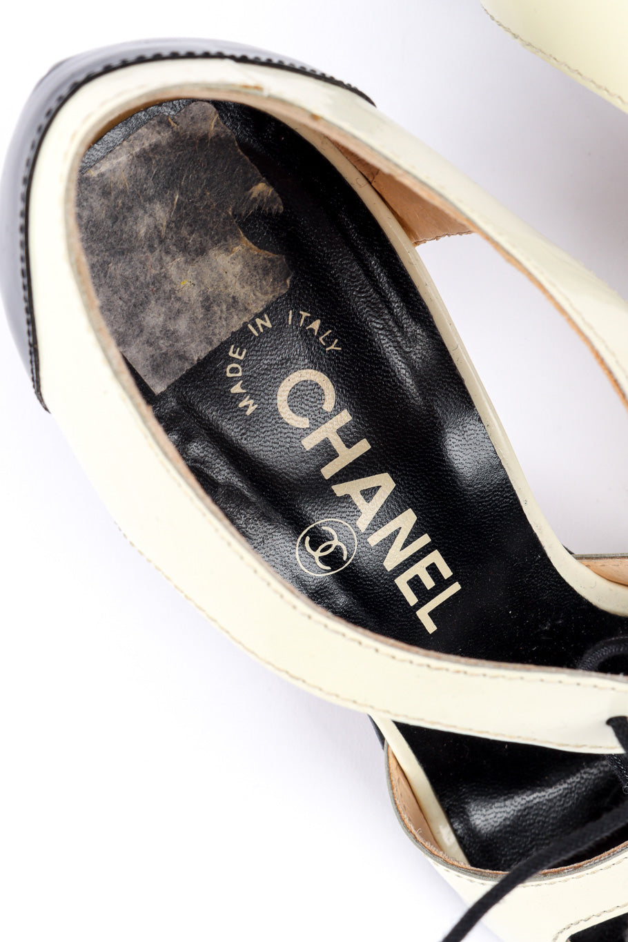 Vintage Chanel Lace Up Heels residue closeup @recessla