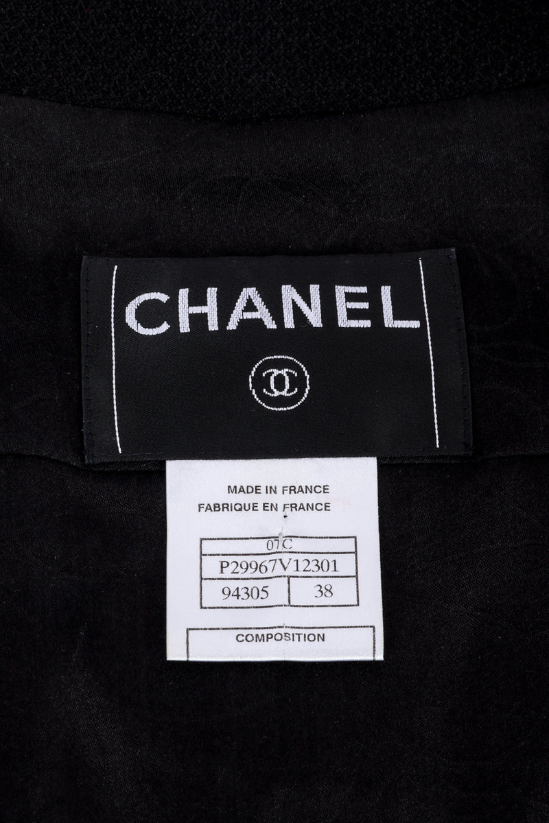 Chanel 2007C S/S Peplum Skirt Suit jacket signature label @recessla